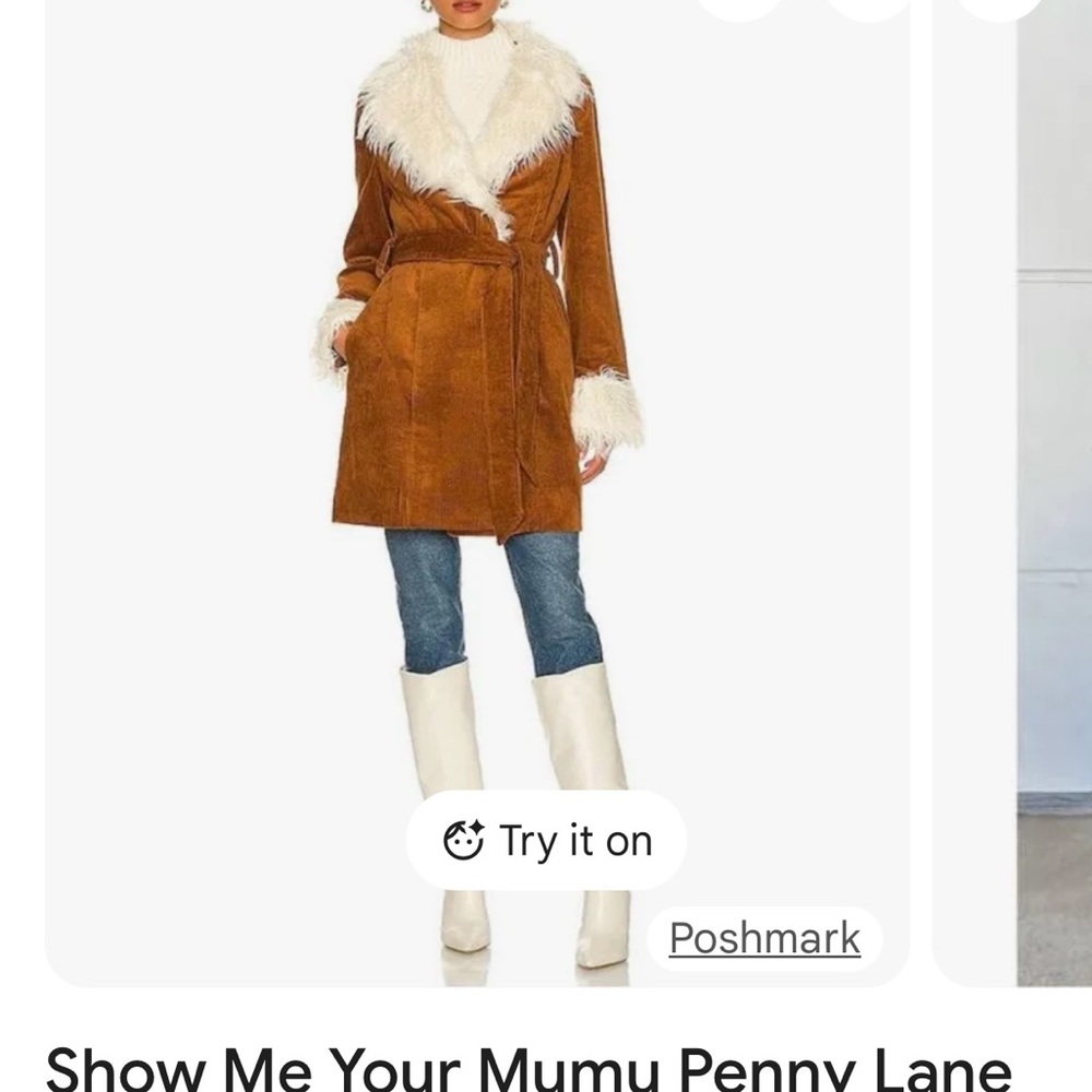 Show Me Your MuMu Penny Lane faux fur Jacket with Cream Collar XS
Never worn